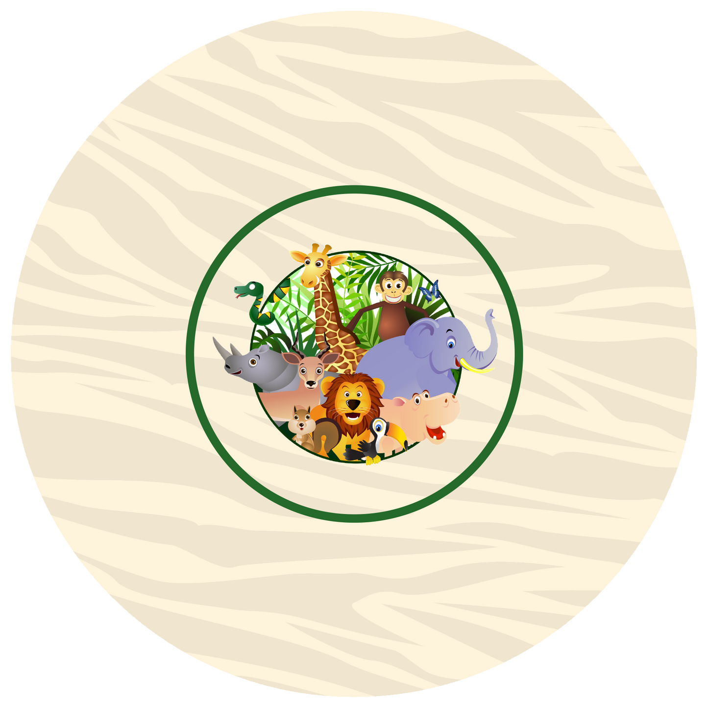 Safari Round Design 20 cm, Print Size 360 mm