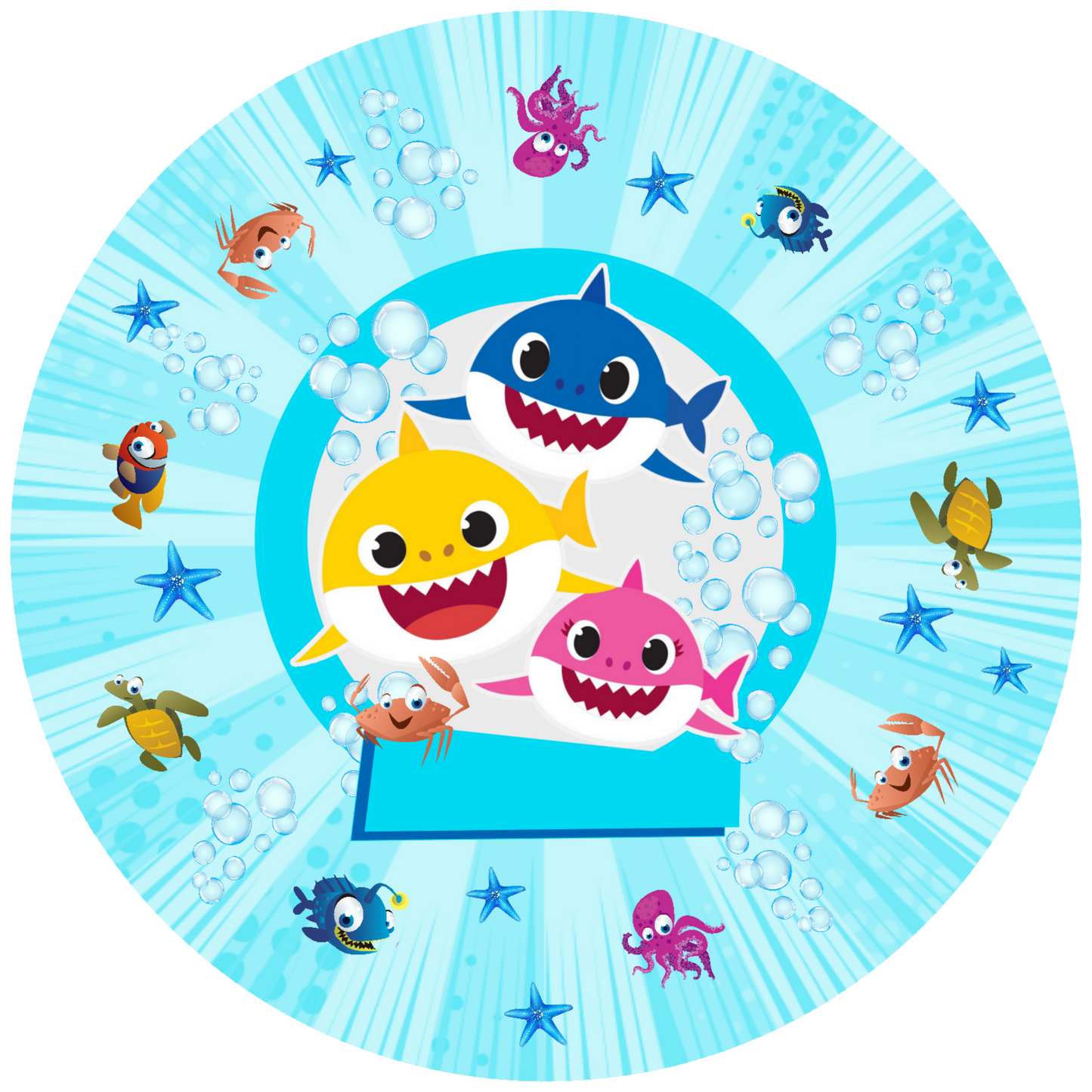 Baby Sharks Design 30 cm, Print Size 460 mm