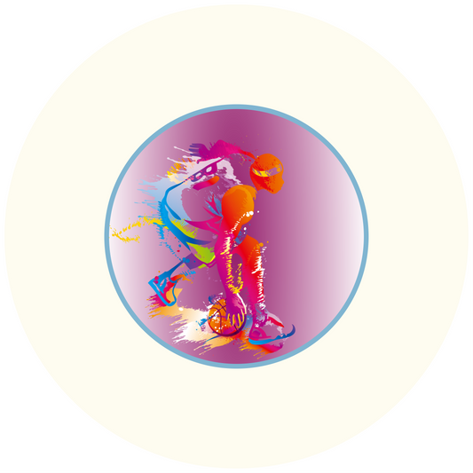 Basket Player Purple Round Design 30 cm, Print Size 460 mm