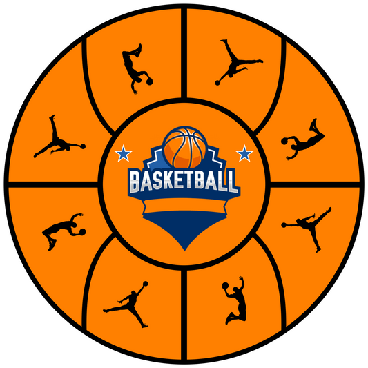 Basketball Orange Round Design 20 cm, Print Size 360 mm