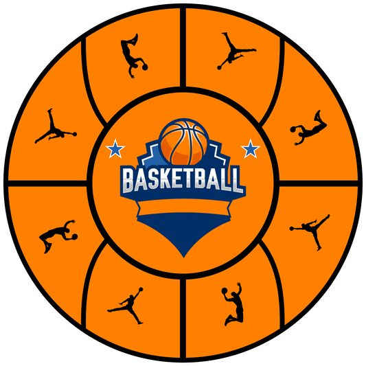 Basketball Orange Round Design 26 cm, Print Size 420 mm