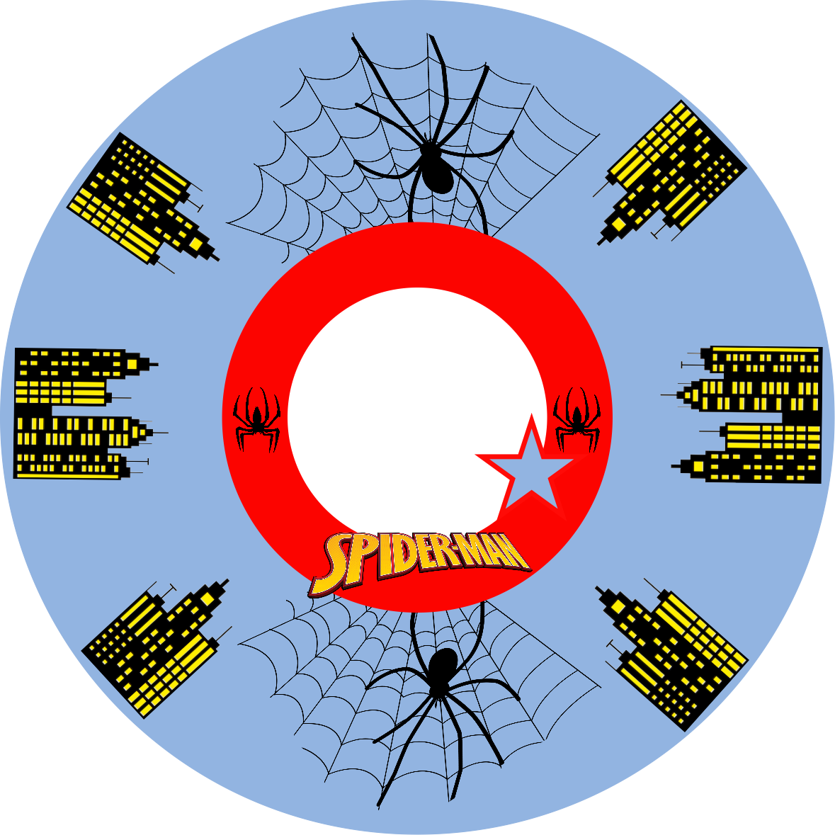 Spiderman Picture Round 20 cm, Printing Size 360 mm