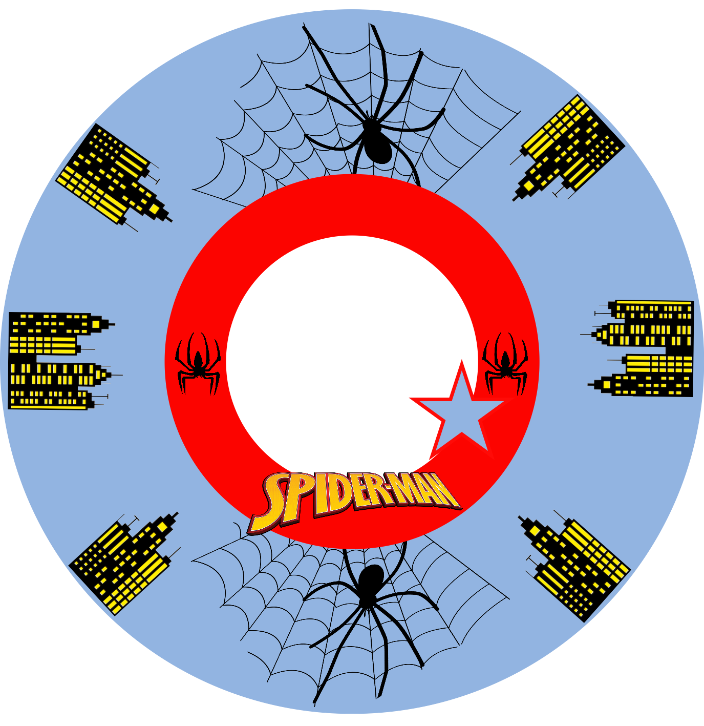 Spiderman Picture Round 26 cm, Printing Size 420 mm