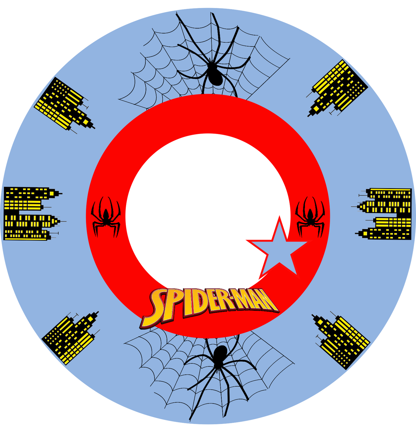 Spiderman Picture Round 30 cm, Printing Size 460 mm