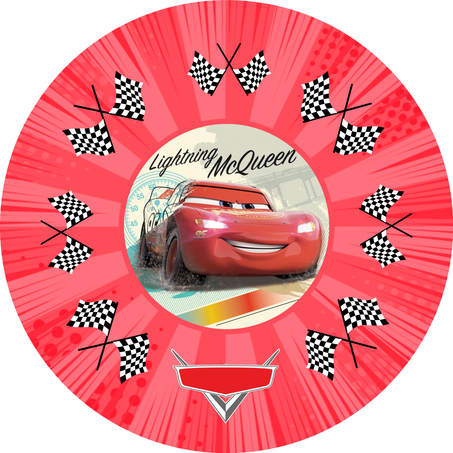 Cars Pixar Design 20 cm, Print Size 360 mm