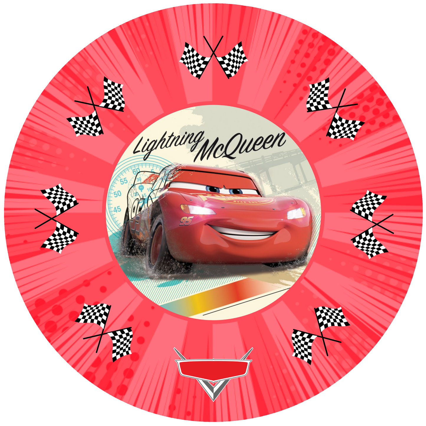 Cars Pixar Design 26 cm, Print Size 420 mm