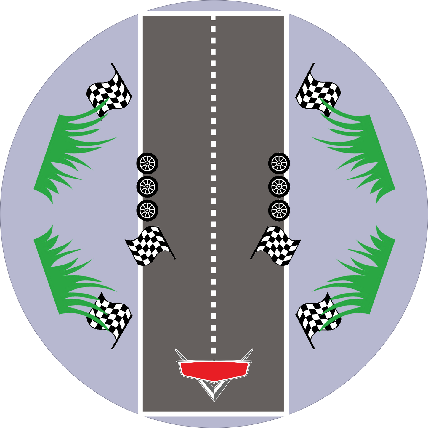 Cars Street Round 26 cm, Printing Size 420 mm