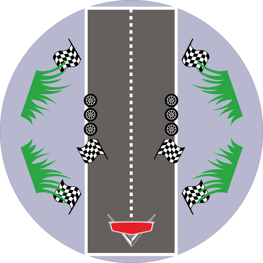 Cars Street Round 26 cm, Printing Size 420 mm