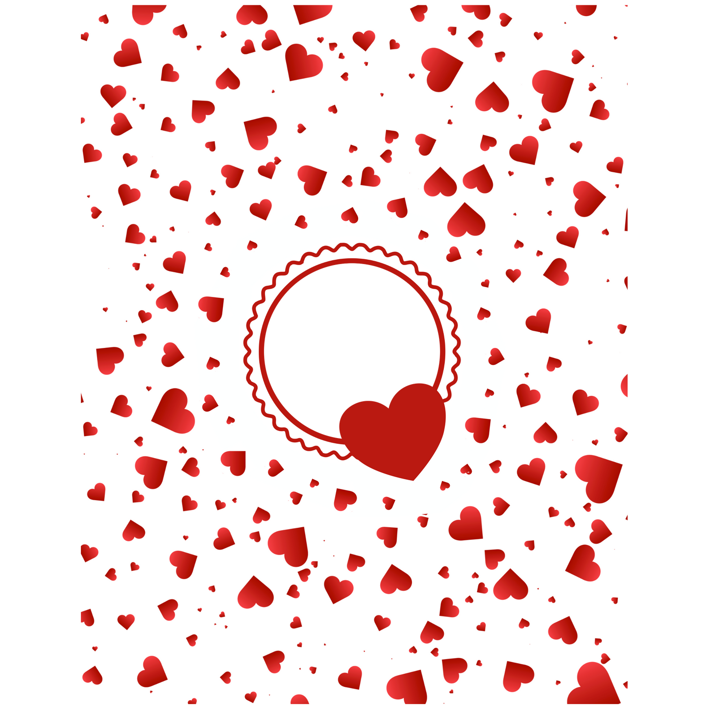 Hearts Rectangular 30 x 20 cm, Printing Size H 460 mm