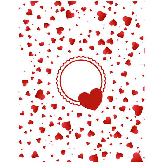 Hearts Rectangular 30 x 20 cm, Printing Size H 460 mm