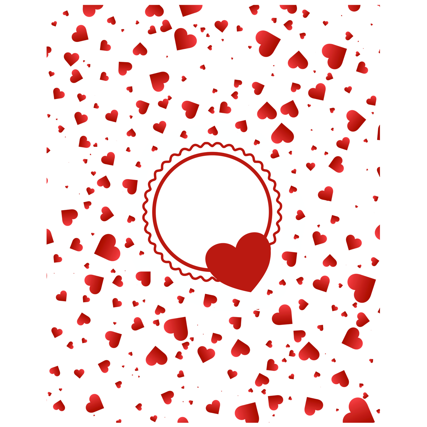 Hearts Rectangular 34 x 24 cm, Printing Size H 500 mm