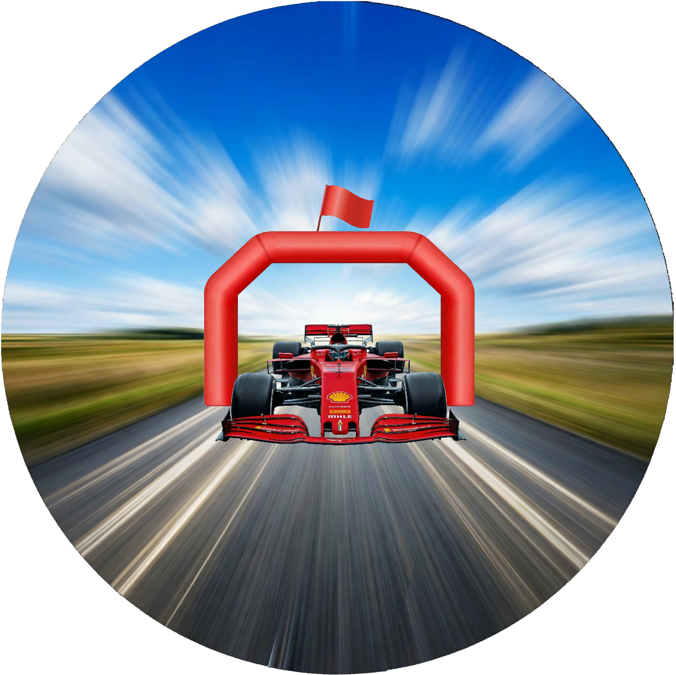 Ferrari F1  Round 20 cm, Printing Size 360 mm