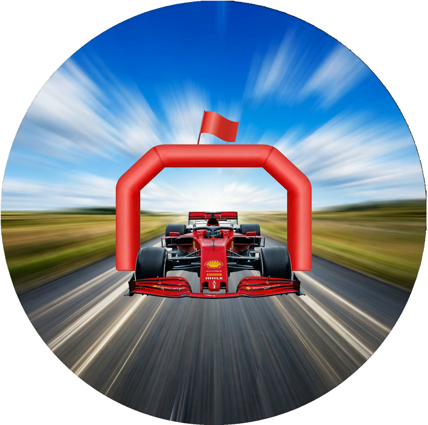 Ferrari F1 Round 30 cm, Printing Size 460 mm