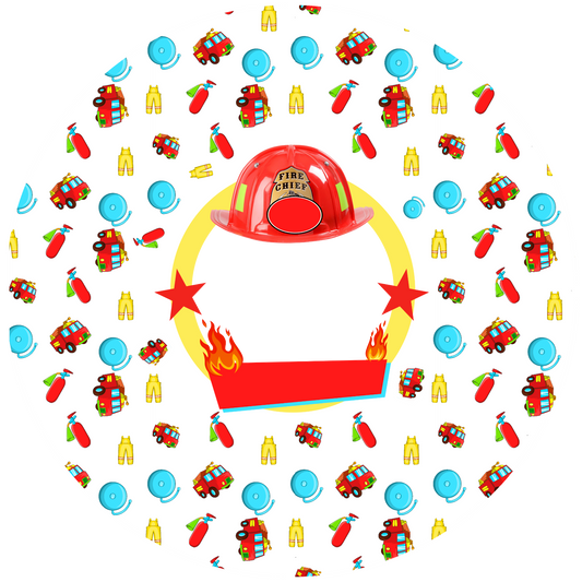 Fireman Round Design 20 cm, Print Size 360 mm