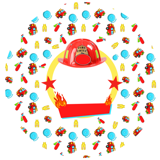 Fireman Round Design 26 cm, Print Size 420 mm