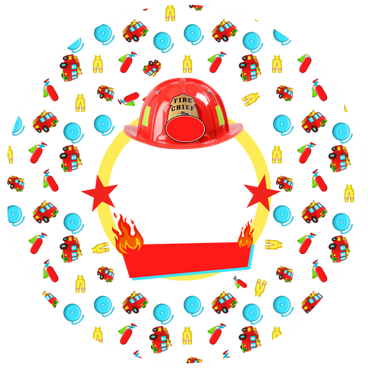 Fireman Round Design 30 cm, Print Size 460 mm
