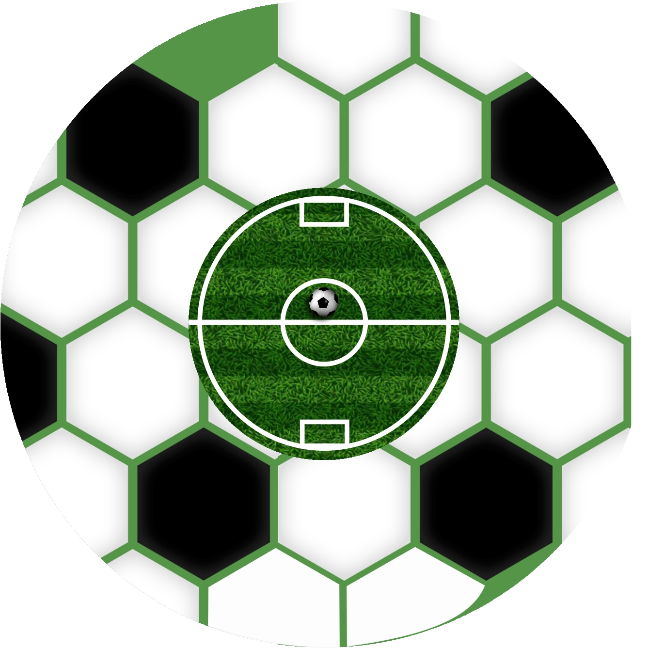 Football Green Round 20 cm, Printing Size 360 mm