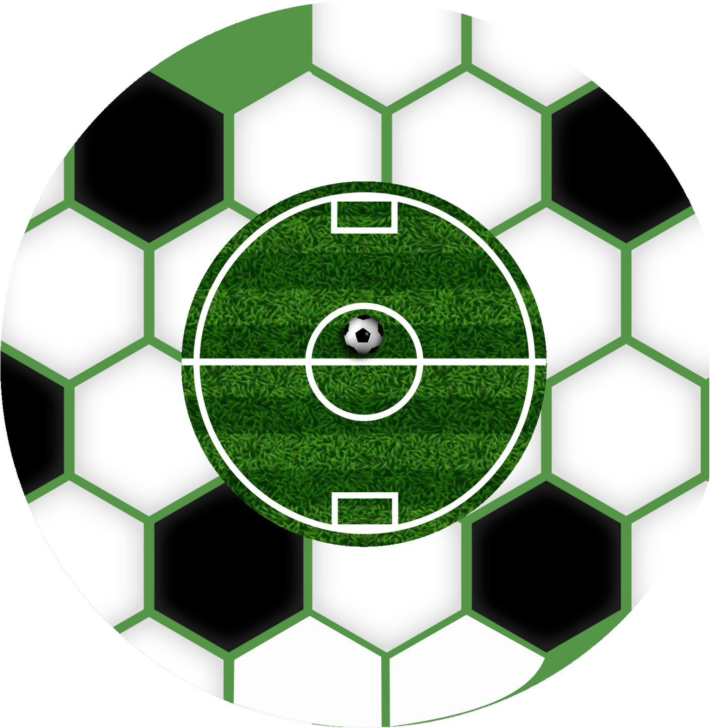 Football Green Round 26 cm, Printing Size 420 mm