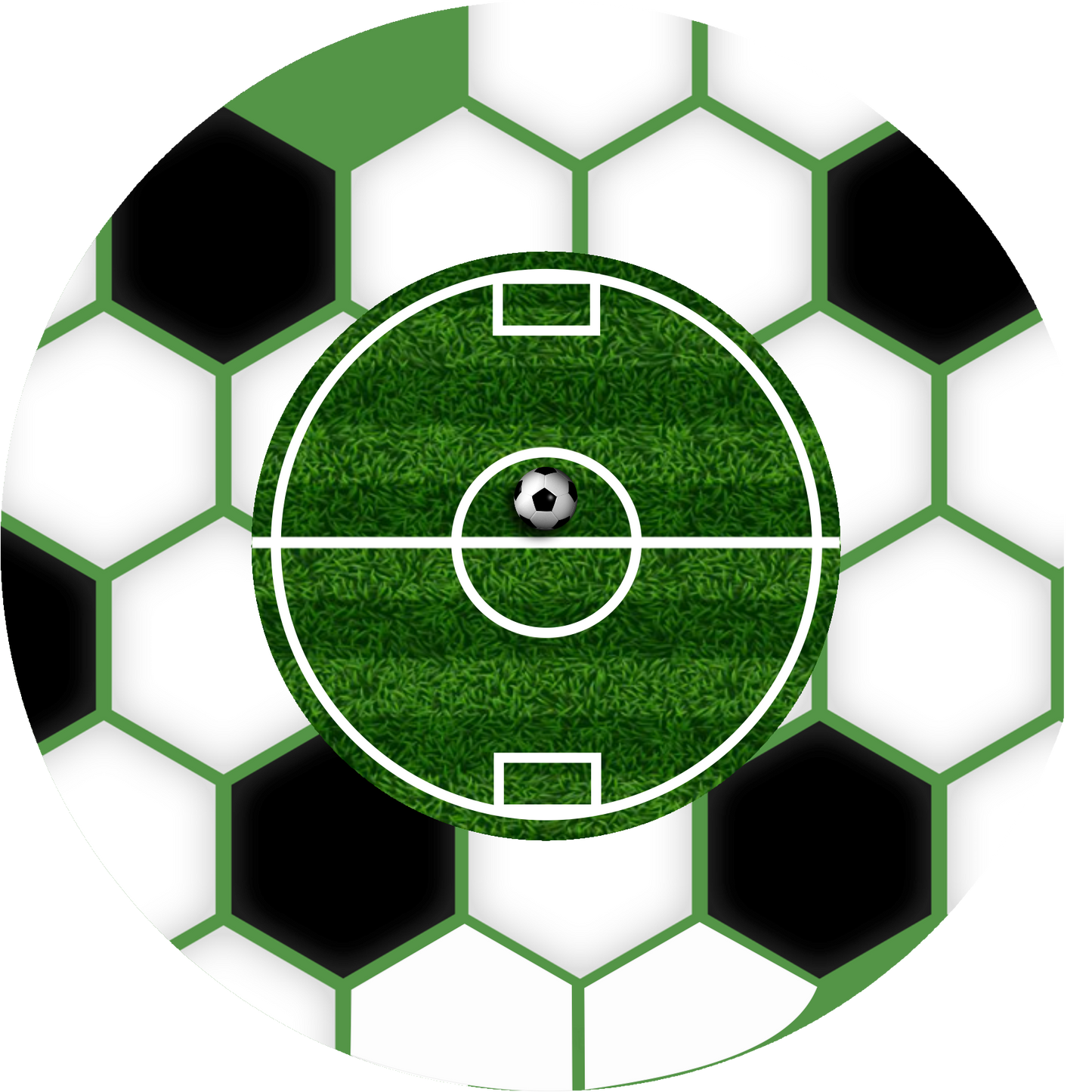 Football Green Round 30 cm, Printing Size 460 mm
