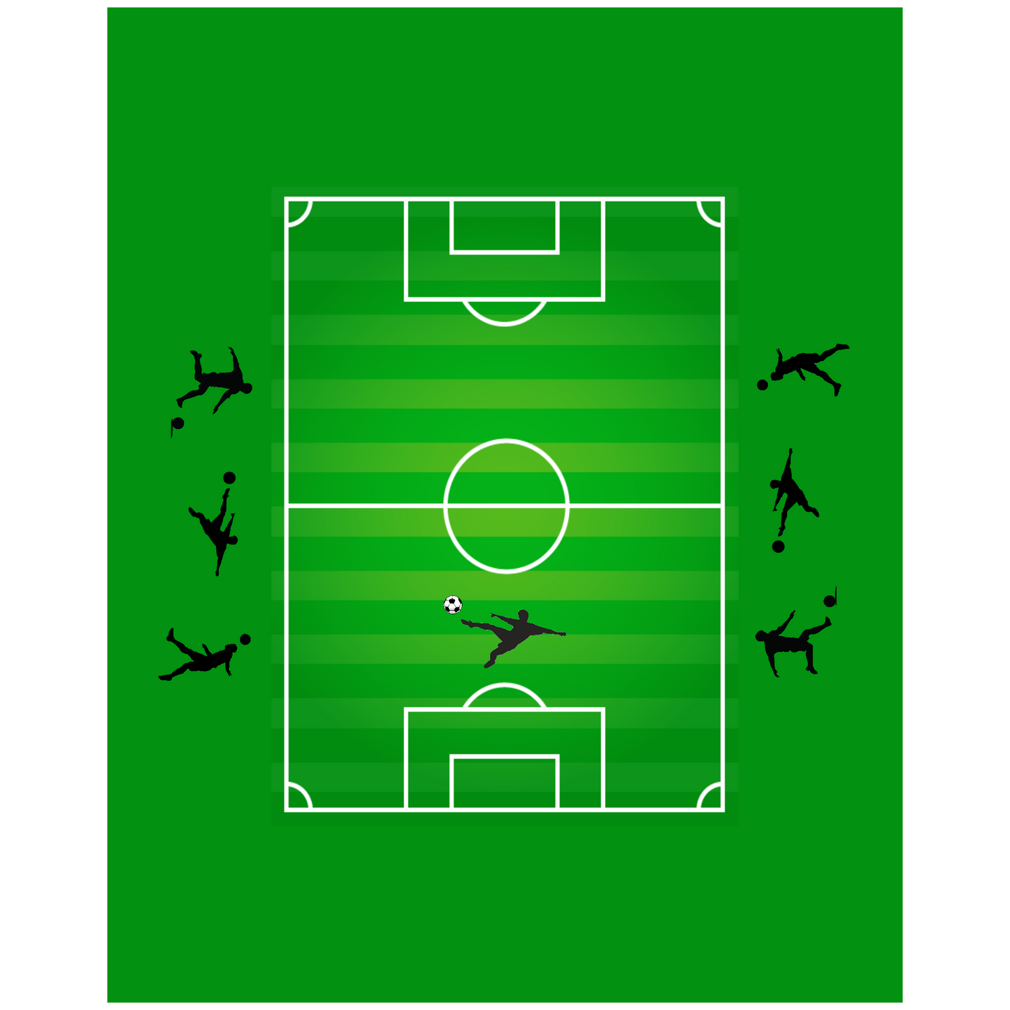 Football Yard Square 34 x 24 cm, Printing Size 500 mm