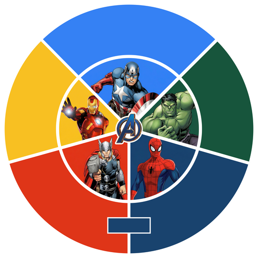 Heros x 5 Round 30 cm, Printing Size 460 mm