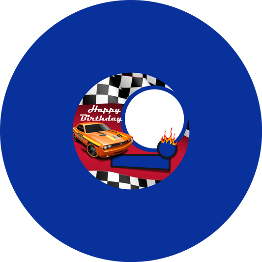 Hot Wheels Orange Car Blue Design 20 cm, Print 360 cm