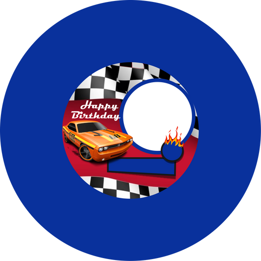 Hot Wheels Orange Car Blue Design 26 cm, Print 420 cm