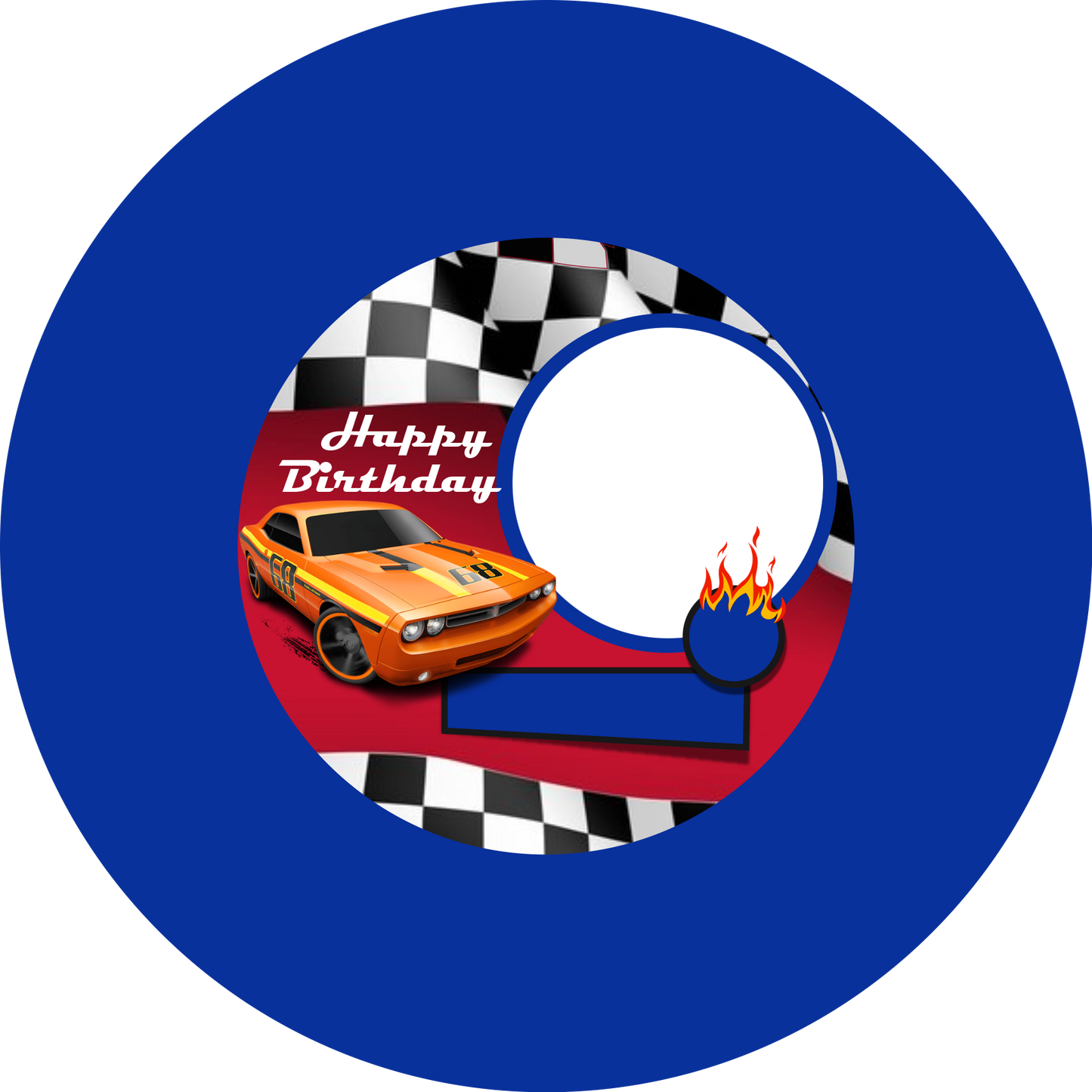 Hot Wheels Orange Car Blue Design 30 cm, Print 460 cm