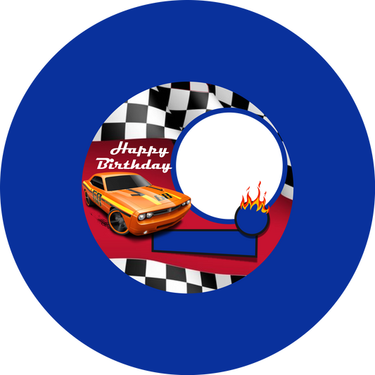 Hot Wheels Orange Car Blue Design 30 cm, Print 460 cm