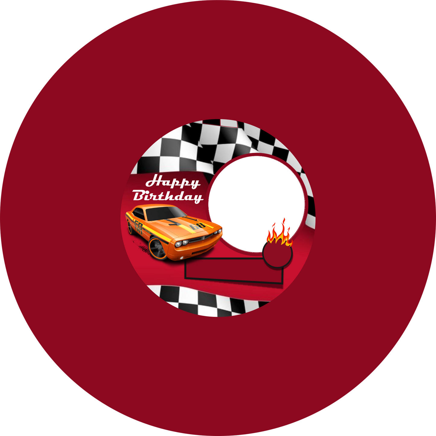 Hot Wheels Orange Car Design 20 cm, Print 360 cm