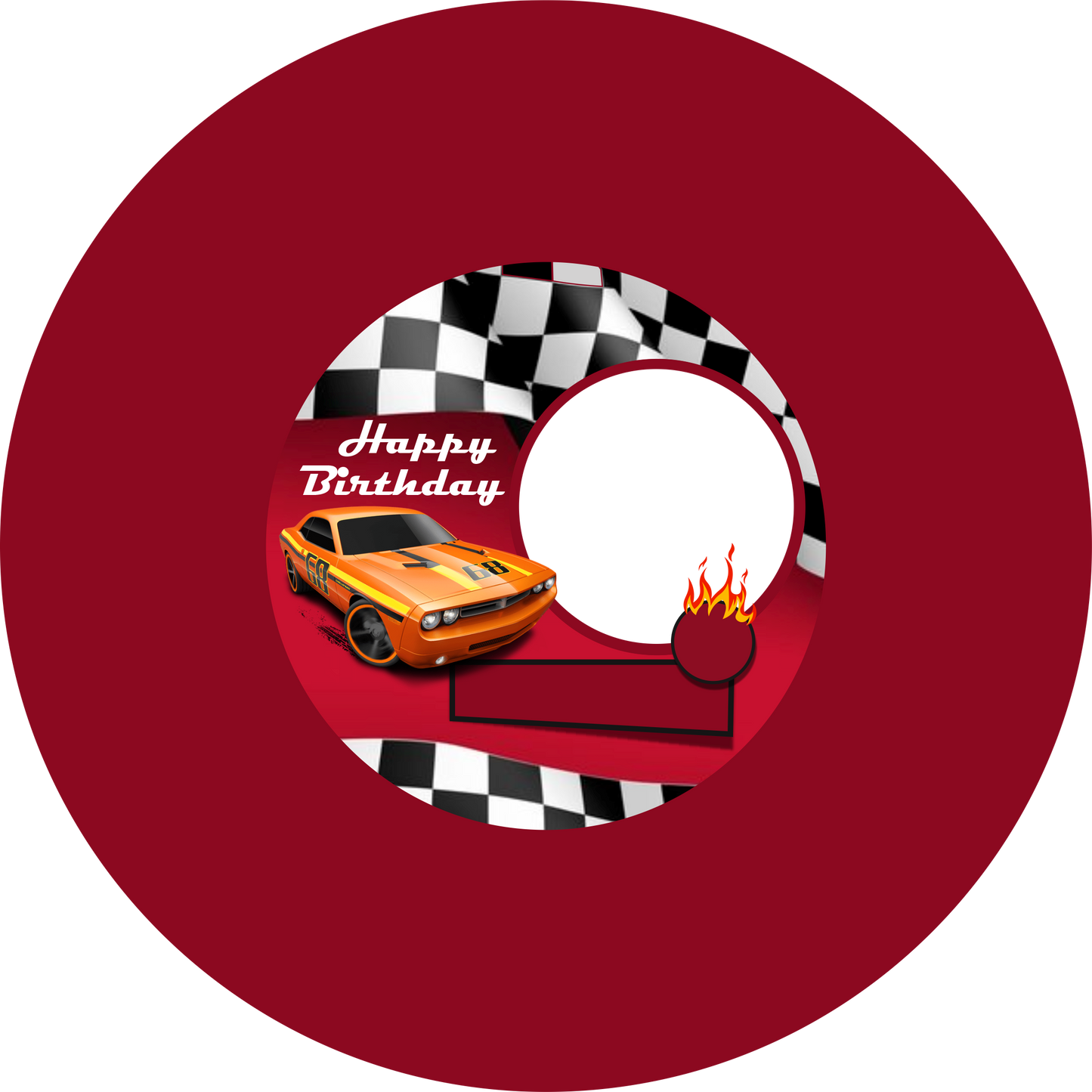 Hot Wheels Orange Car Design 26 cm, Print 420 cm