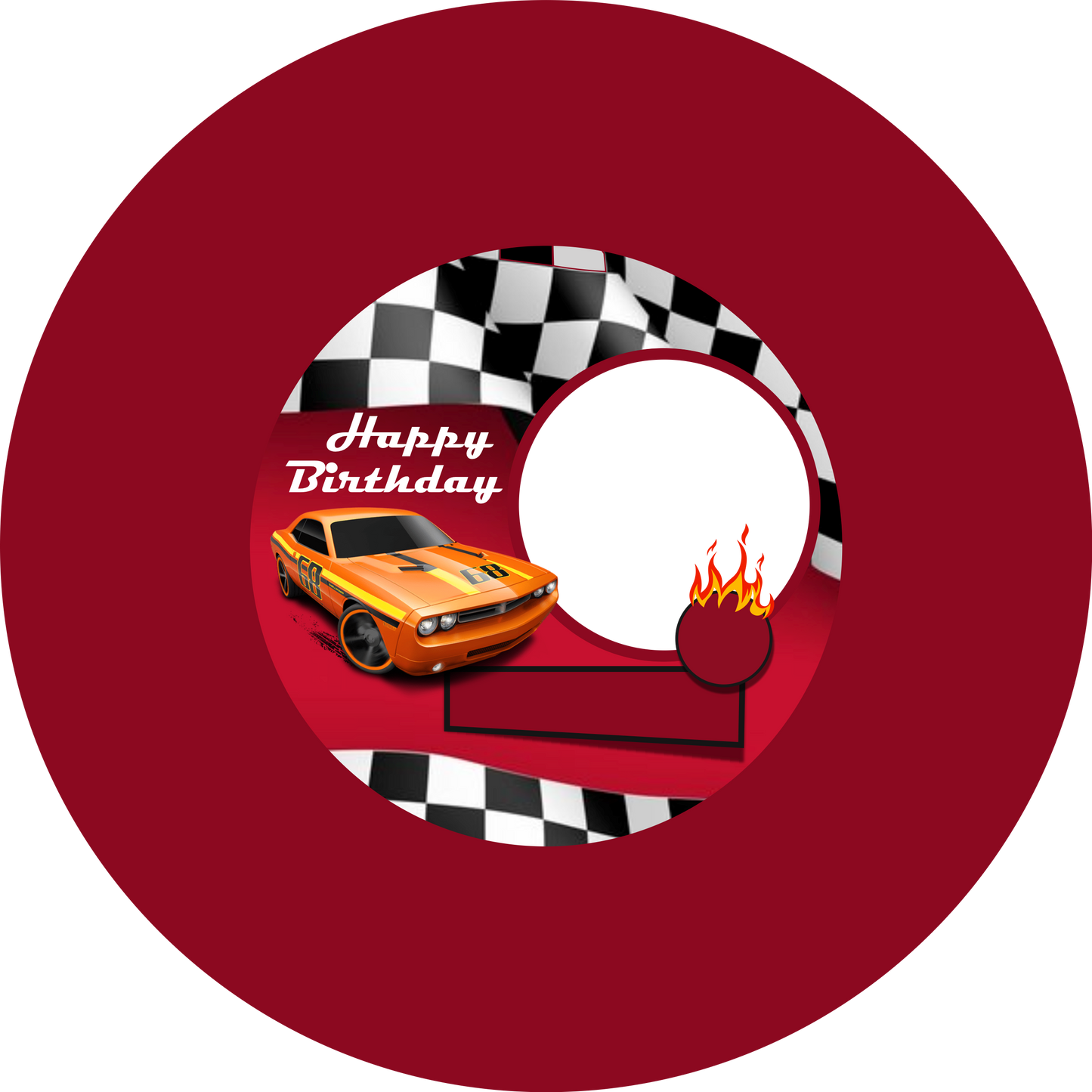 Hot Wheels Orange Car Design 30 cm, Print 460 cm