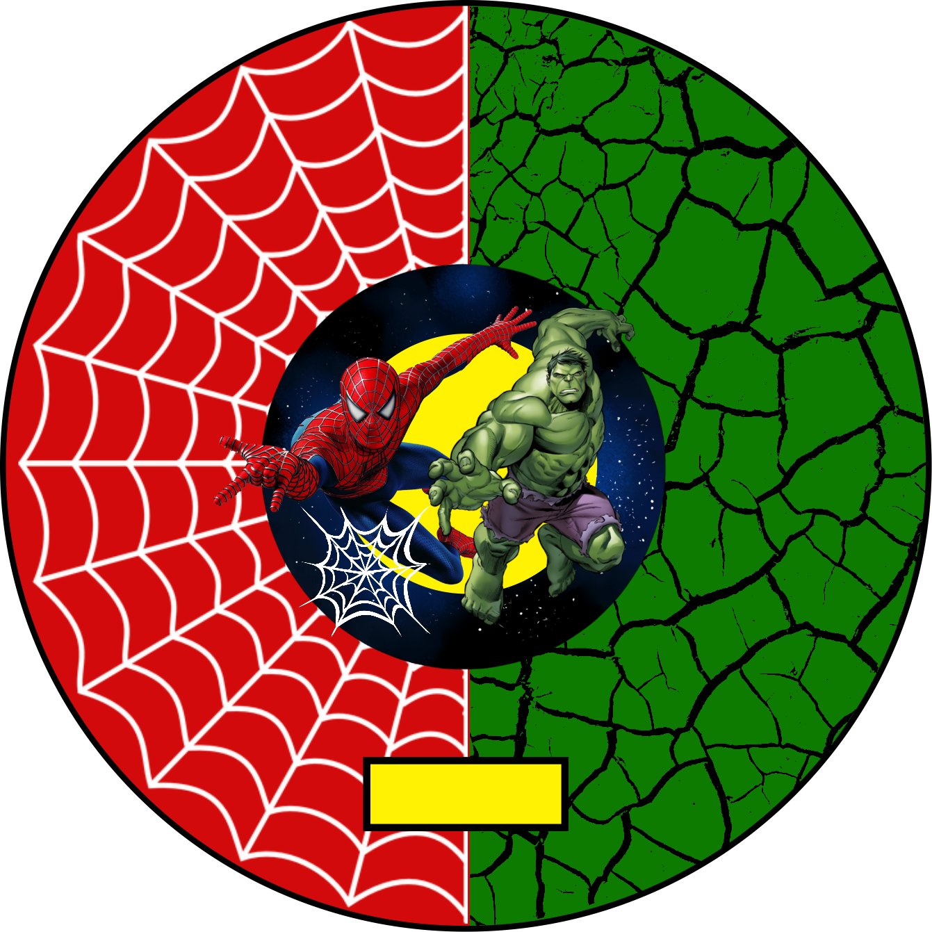 Spiderman & Hulk Round 20 cm, Printing Size 360 mm