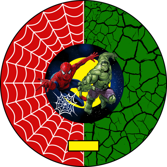Spiderman & Hulk Round 26 cm, Printing Size 420 mm