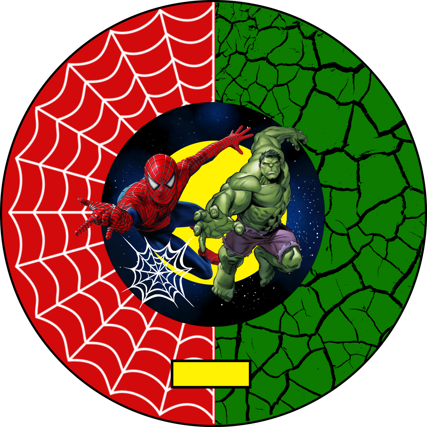 Spiderman & Hulk Round 30 cm, Printing Size 460 mm