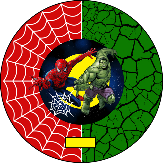 Spiderman & Hulk Round 30 cm, Printing Size 460 mm