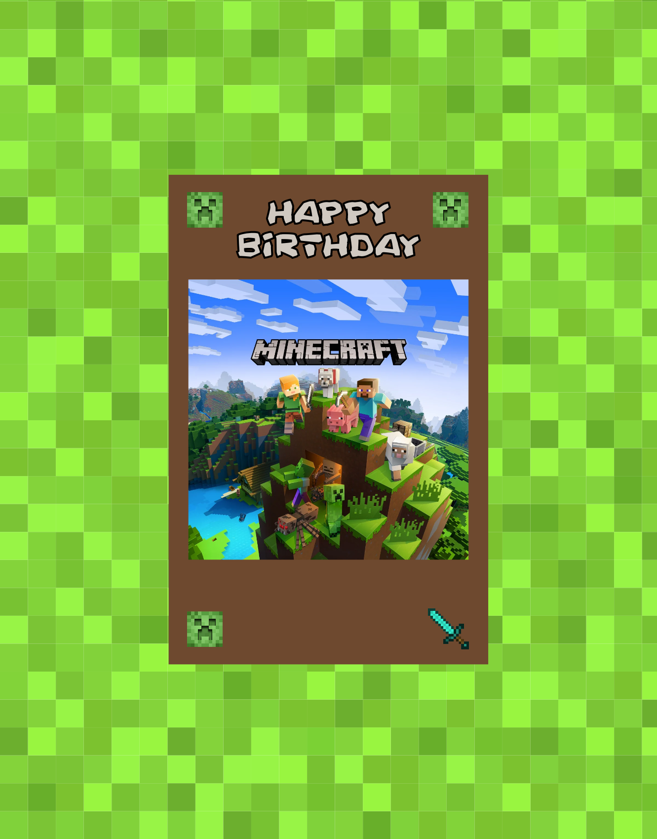 Minecraft 30 x 20 cm, Printing Size 460 mm