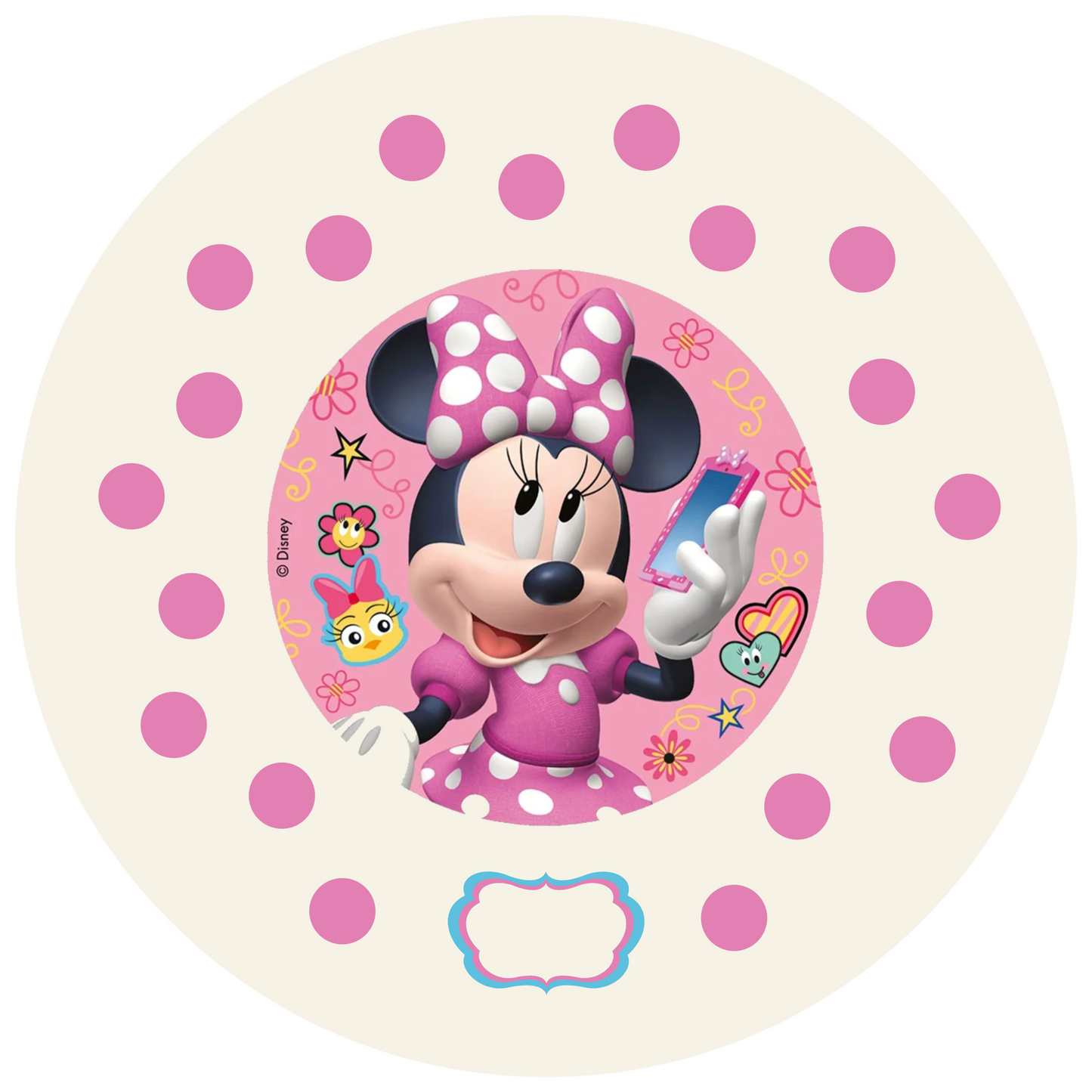 Minnie Mouse Round Design 26 cm, Print Size 420 mm