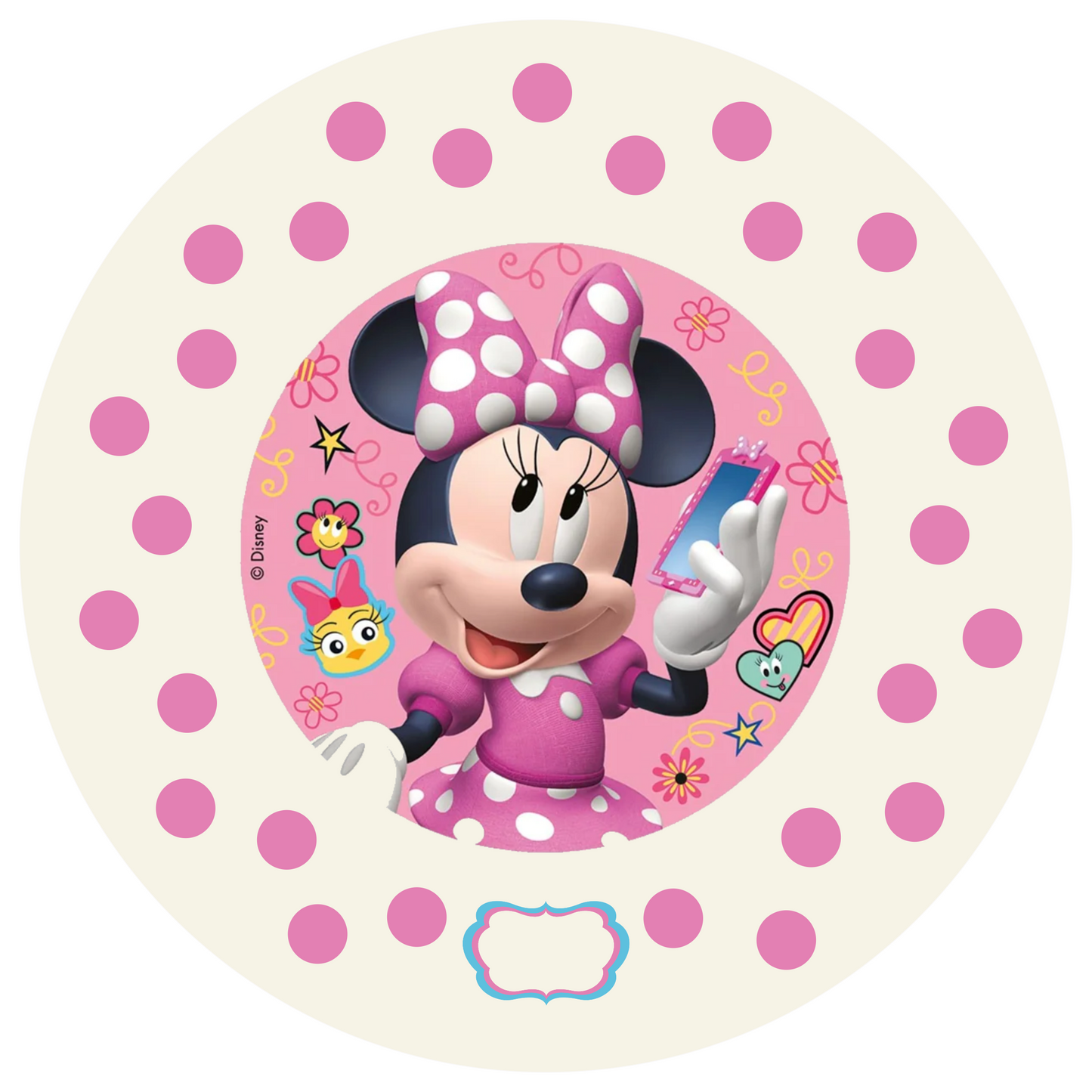 Minnie Mouse Round Design 30 cm, Print Size 460 mm