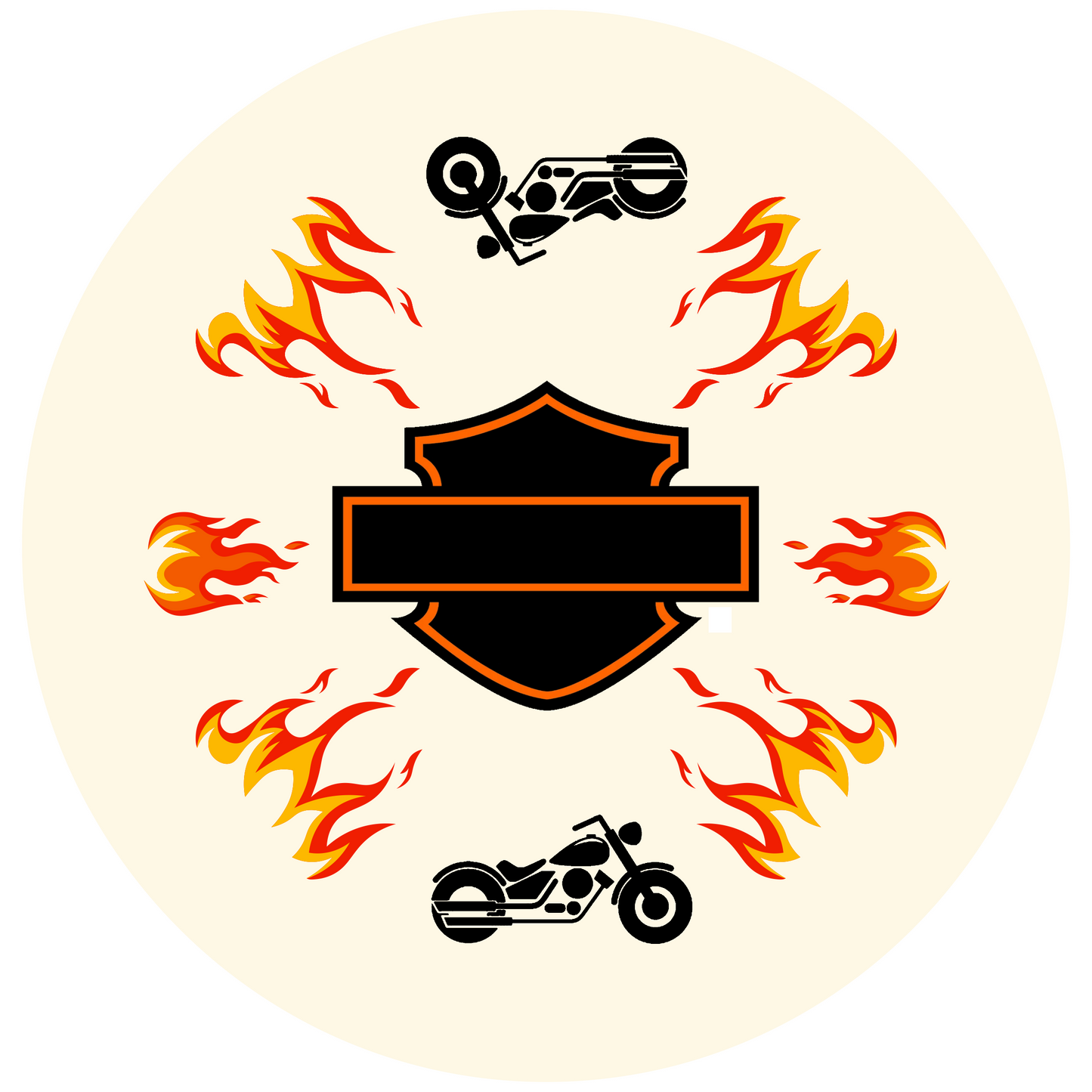 Harley Round Design 20 cm, Print Size 360 mm