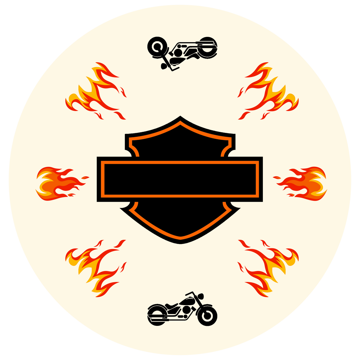 Harley Round Design 26 cm, Print Size 420 mm