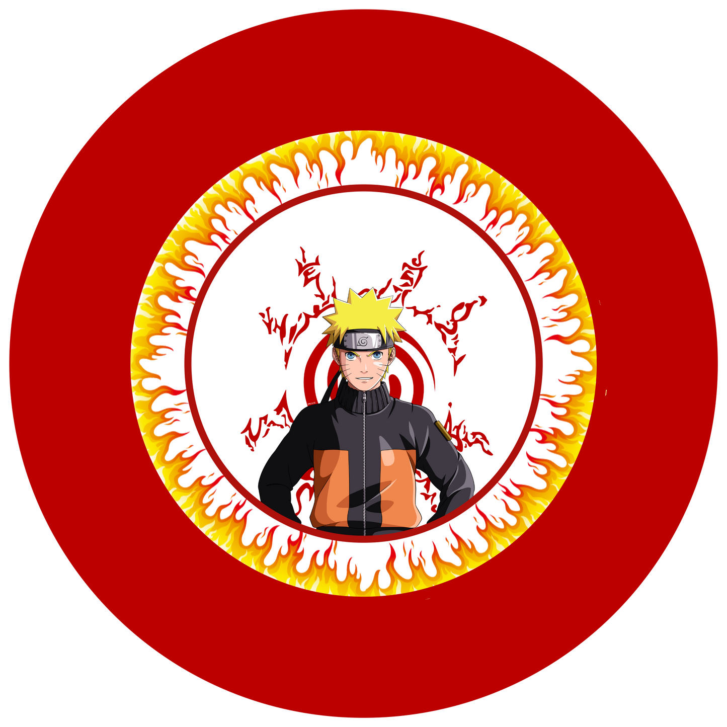 Naruto Round Design 20 cm, Print Size 360 mm