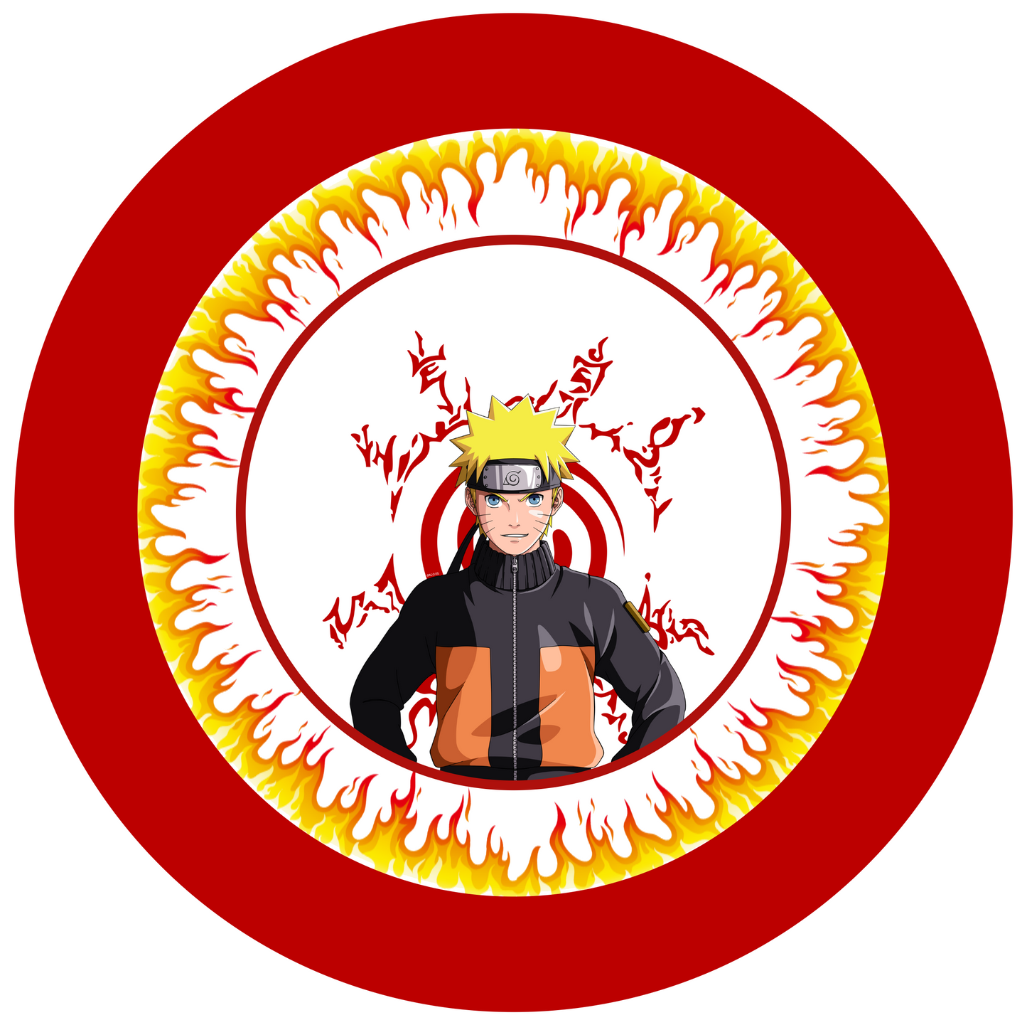 Naruto Round Design 26 cm, Print Size 420 mm