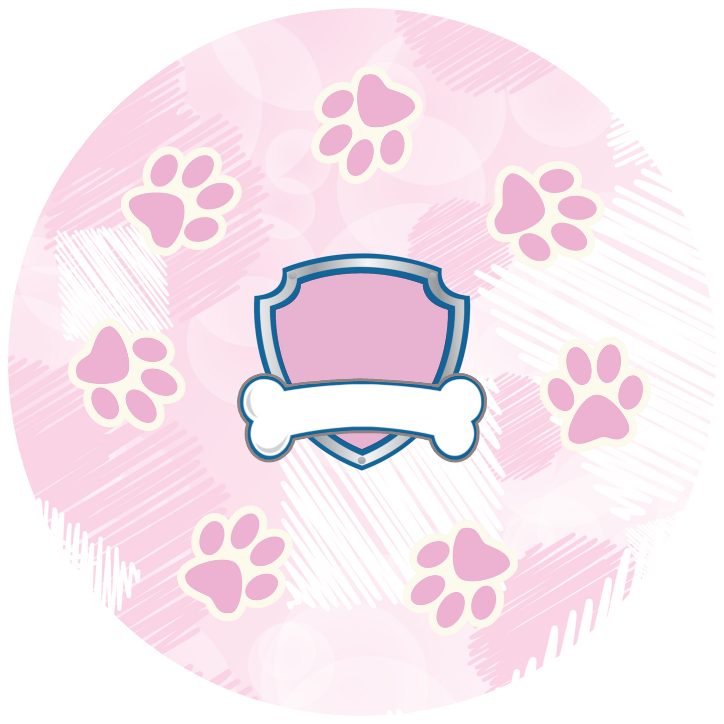 Paw Patrol Pink Round Design 20 cm, Print Size 360 mm