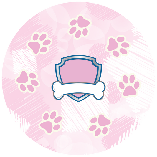 Paw Patrol Pink Round Design 20 cm, Print Size 360 mm