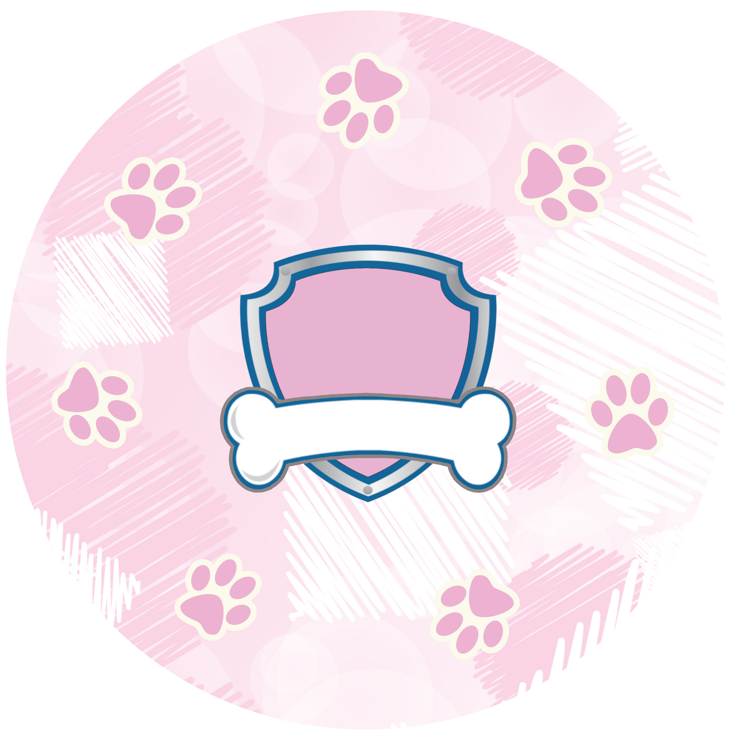 Paw Patrol Pink Round Design 26 cm, Print Size 420 mm