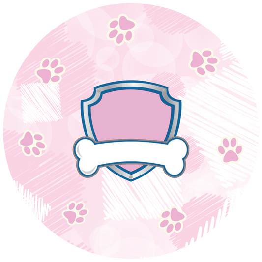 Paw Patrol Pink Round Design 30 cm, Print Size 460 mm