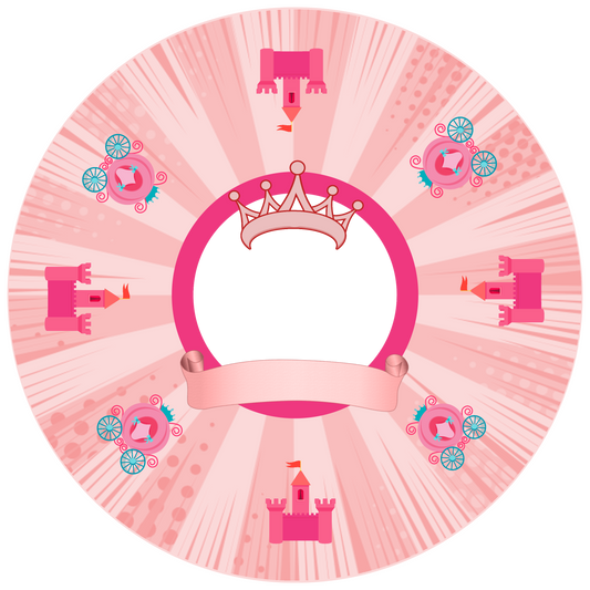 Princess Crown Round Design 20 cm, Print Size 360 mm