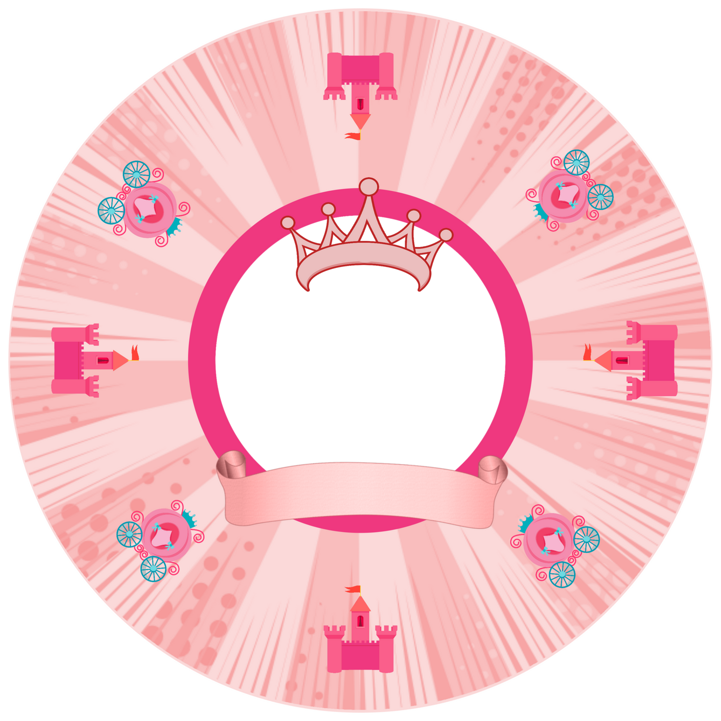 Princess Crown Round Design 26 cm, Print Size 420 mm