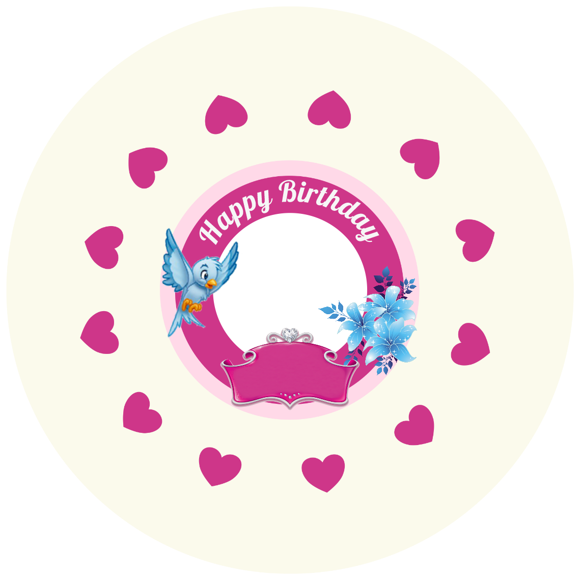 Photo Bird Design 20 cm, Print Size 360 mm